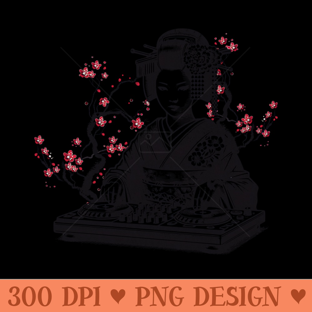 Geisha DJ - Sublimation designs PNG - Download right after purchase