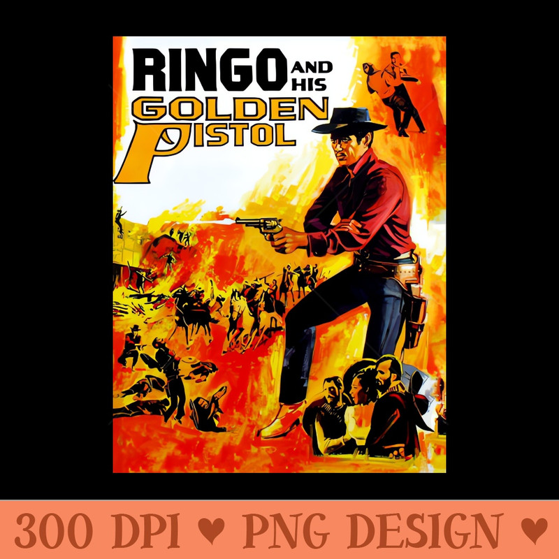 Ringo and His Golden Pistol - Printable PNG Images - Instant download