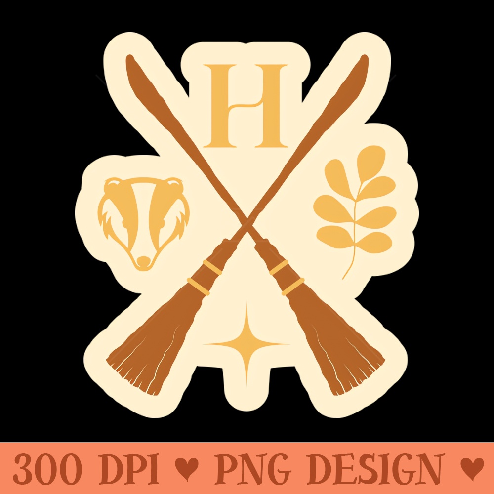 yellow badger house wizarding school logo - Printable PNG Graphics - Quick download