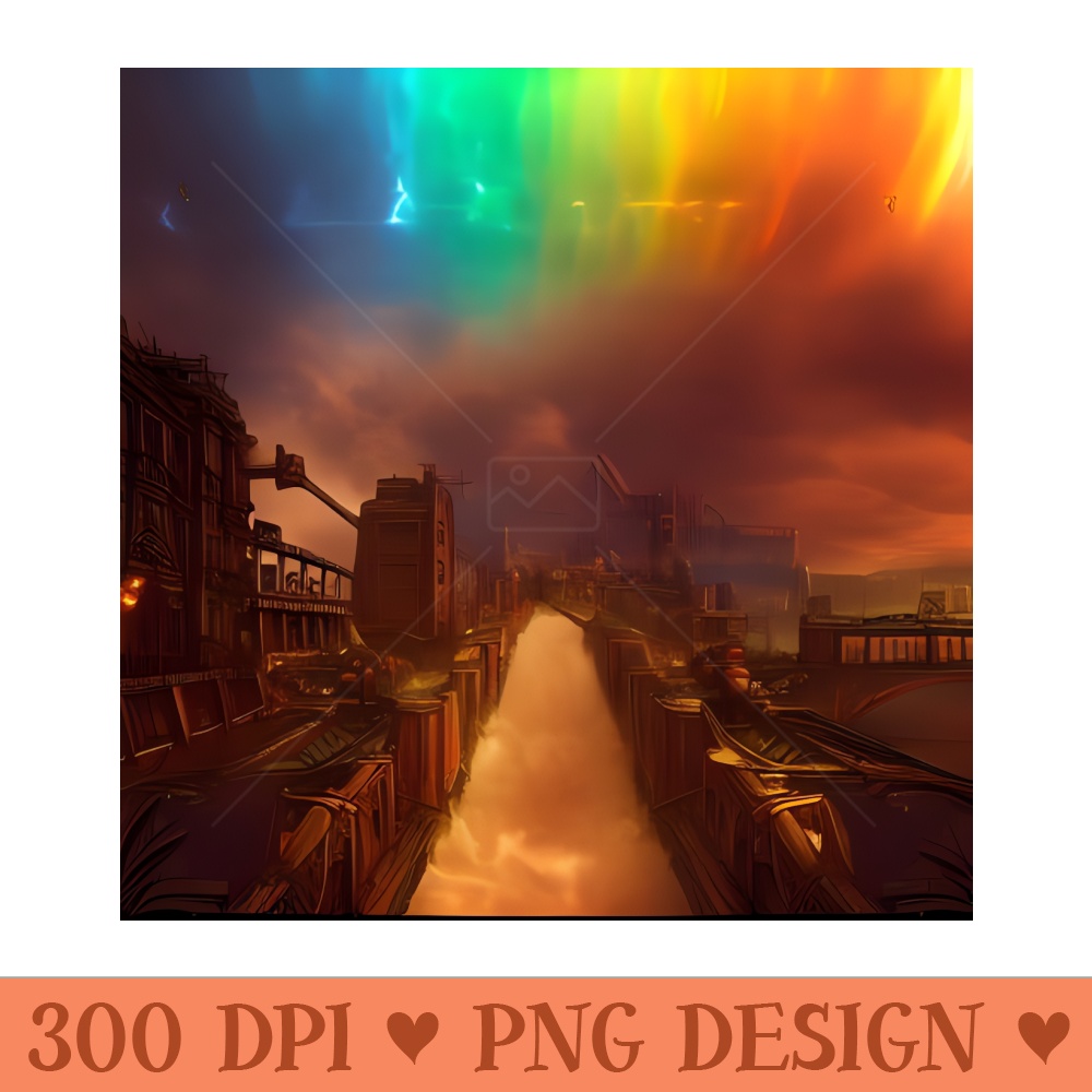 Steampunk apocalypse rainbow - High Quality PNG Files - Immediate download
