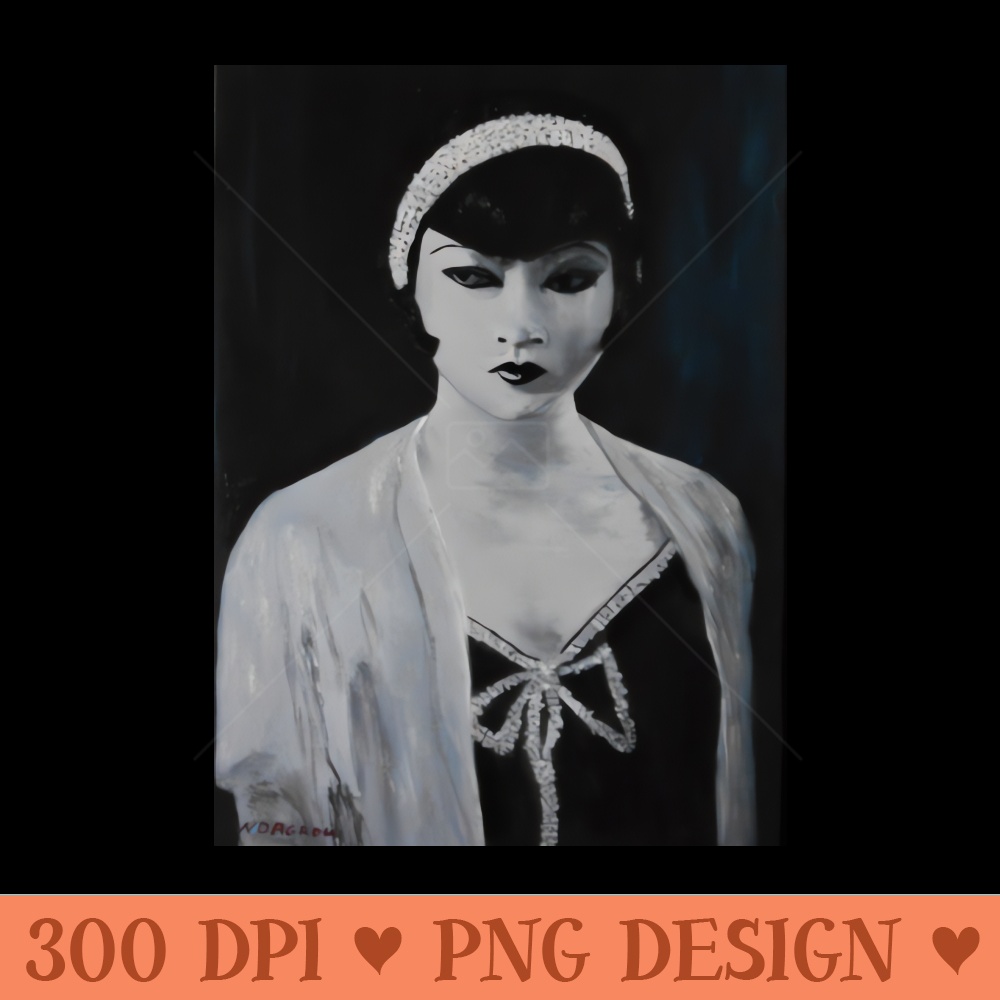 Anna May Wong Art Deco - Sublimation images PNG download - Quick download