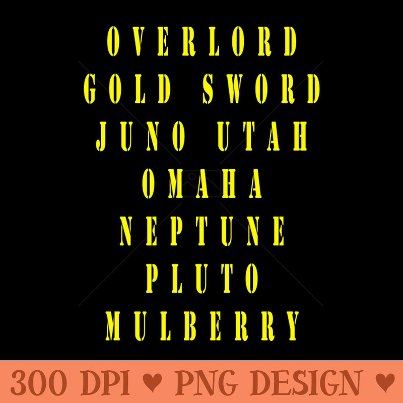 DDay Codenames - PNG design assets - Quick download