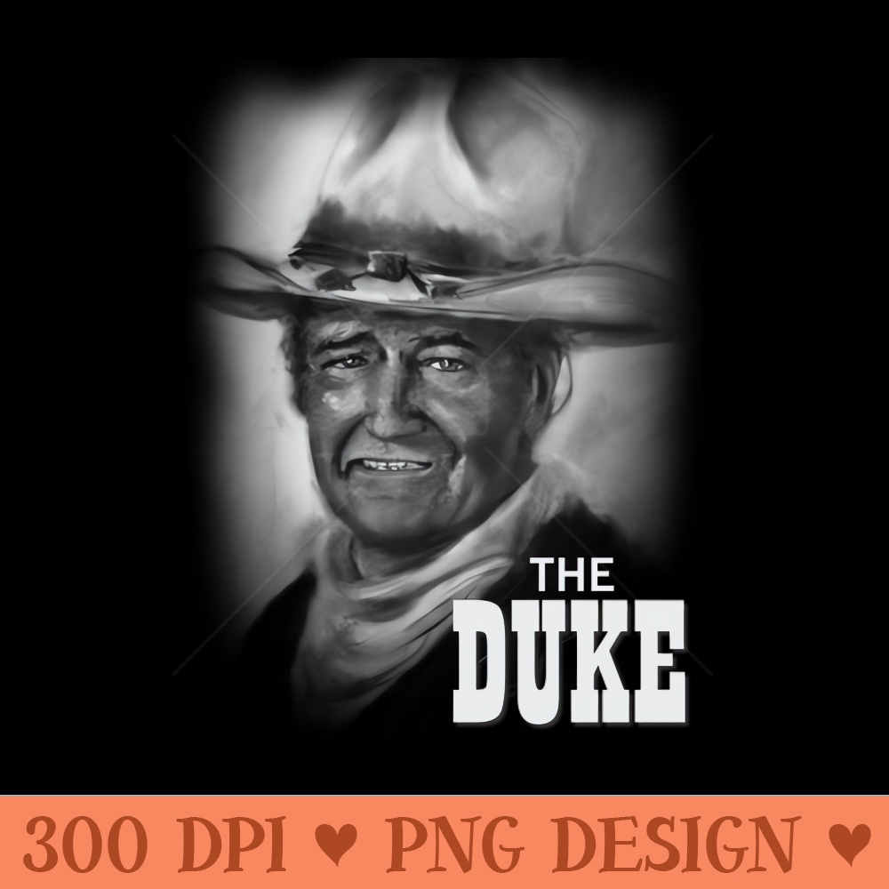 Portrait of The Duke John Wayne - Download PNG images - Instant download