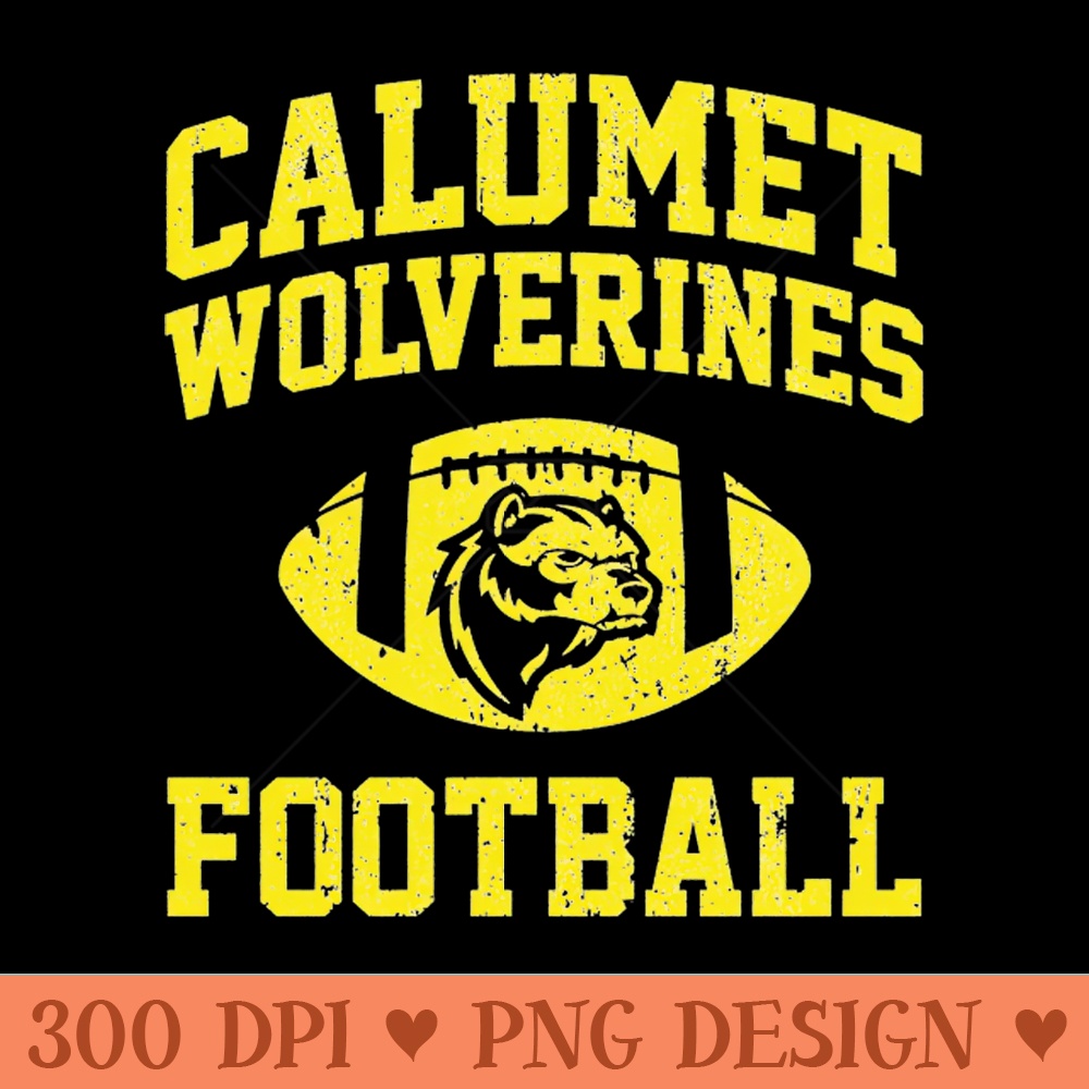 Calumet Wolverines Football - Sublimation designs PNG - Immediate download