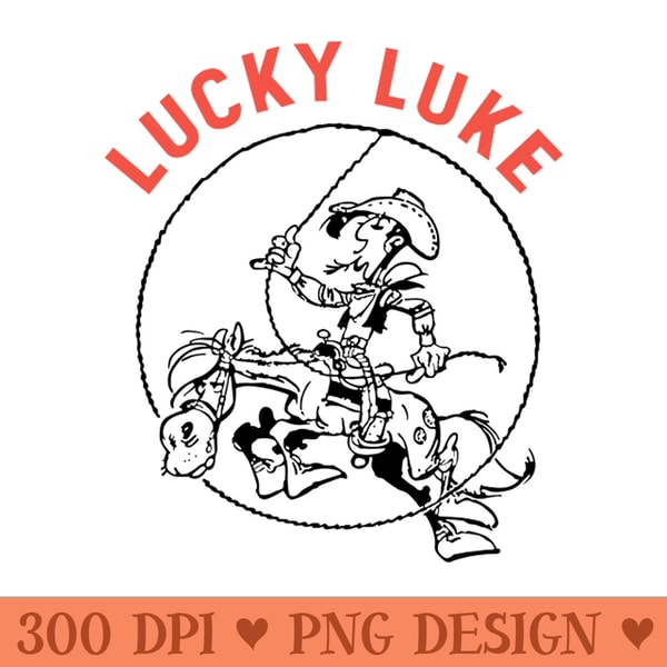 Lucky Luke 2 2 colors - Digital PNG Artwork - Instant download