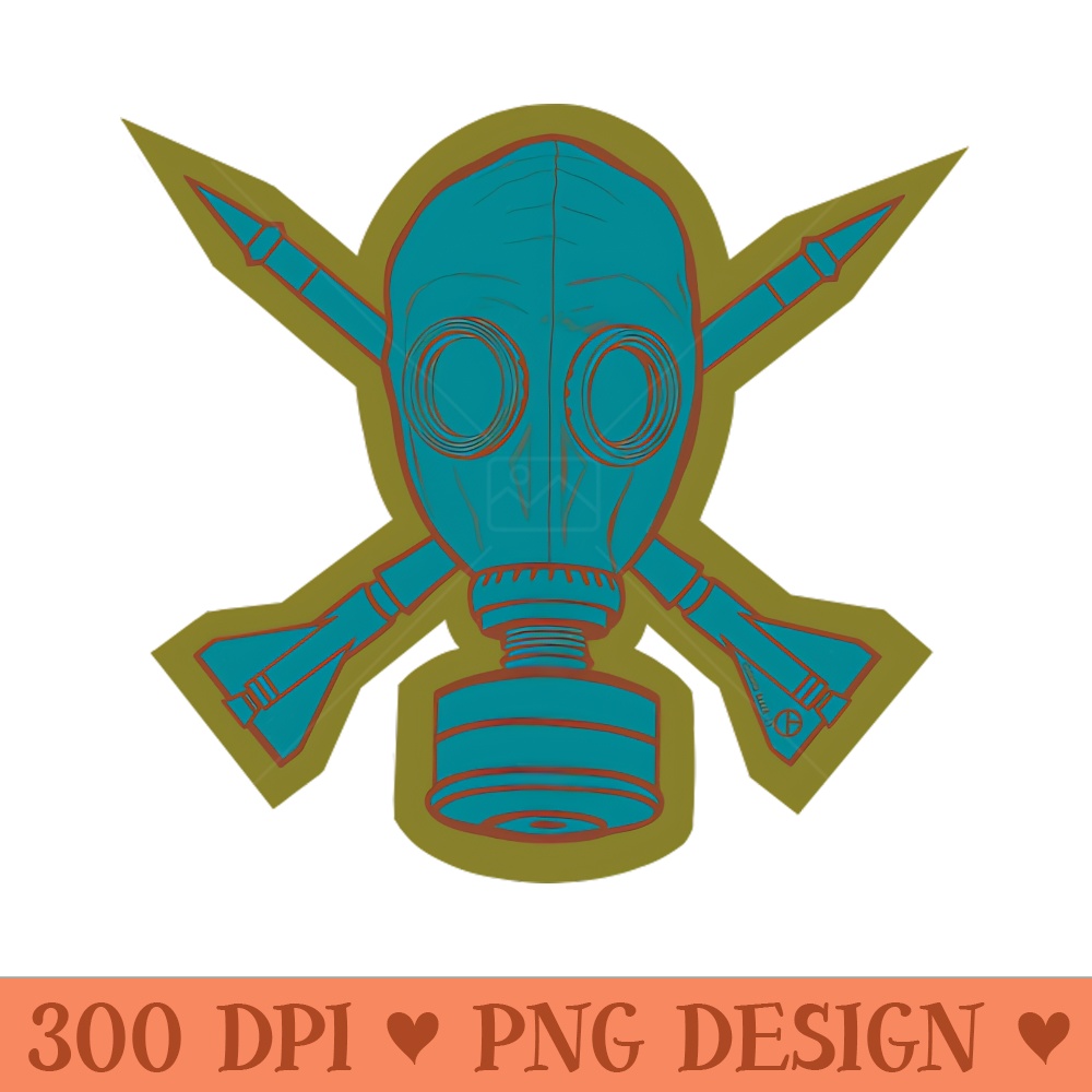 Gas Mask u0026 Crossed Missiles - Printable PNG Graphics - Download immediately