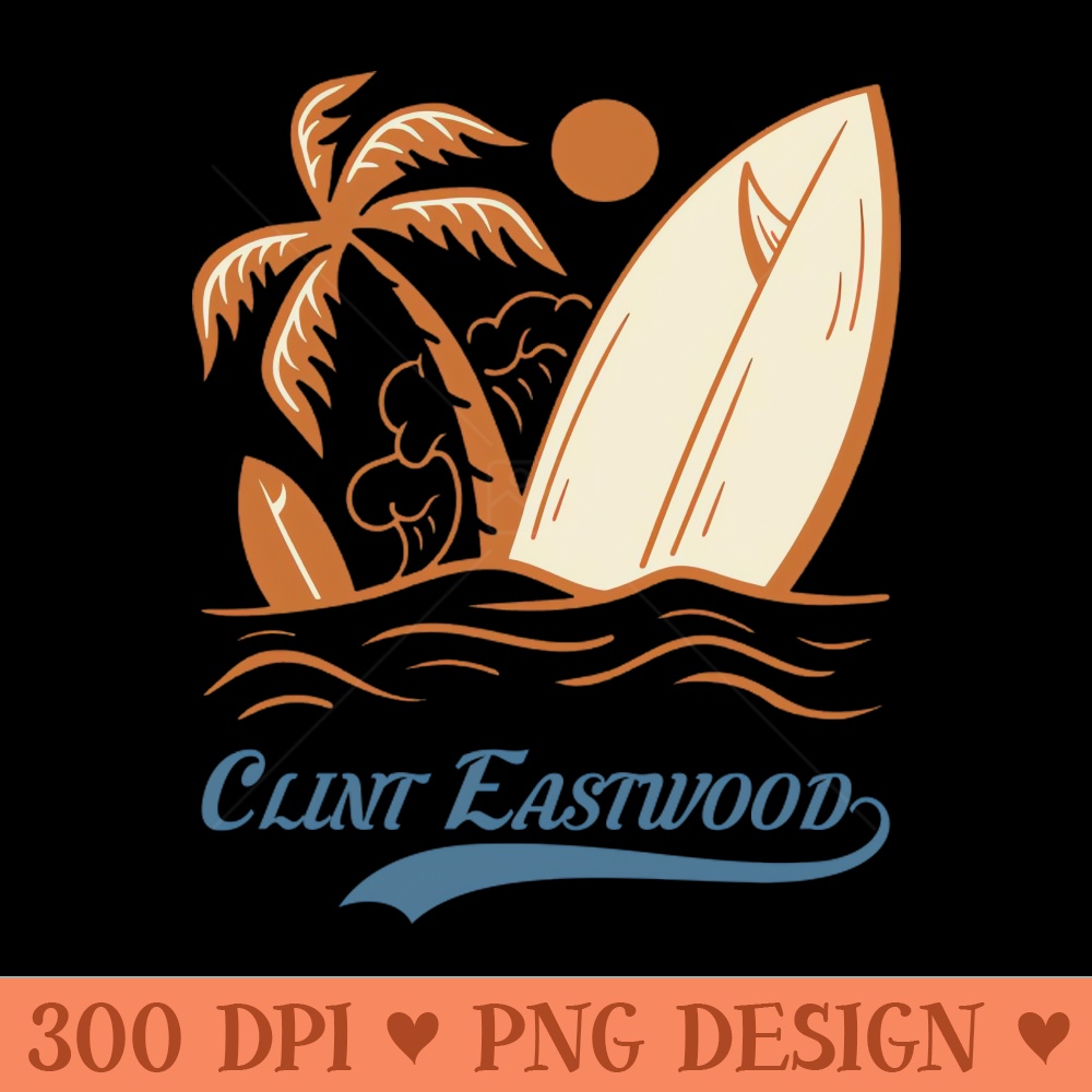 Vintage summer clint eastwood - Sublimation images PNG download - Download right after purchase