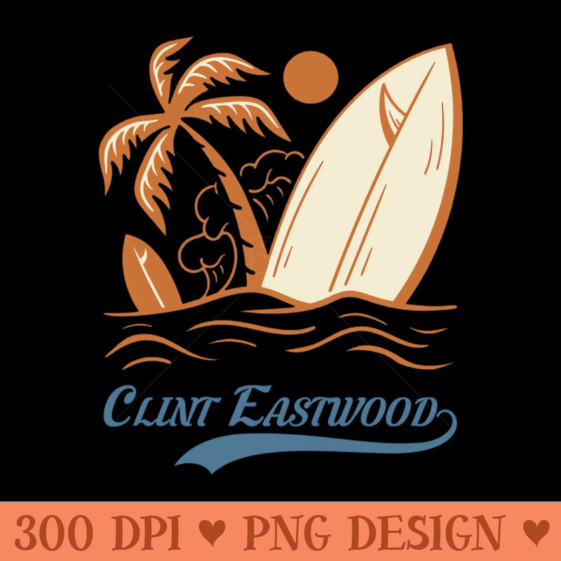 Vintage summer clint eastwood - Sublimation images PNG download - Download right after purchase