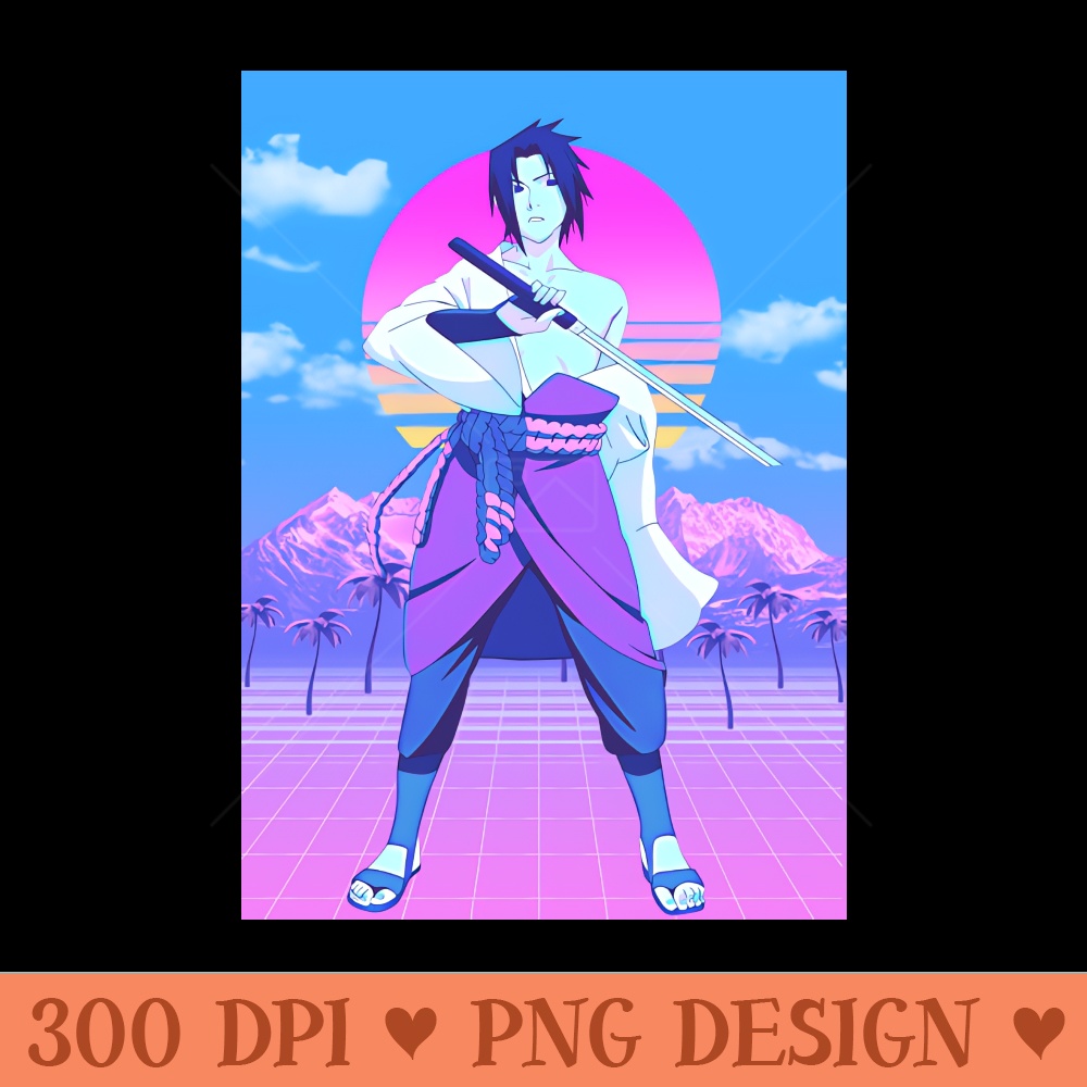 Sasuke vaporwave - PNG Design Files - Instant download