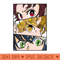 demon slayer trio tanjiro, zenitsu and inosuke - transparent png download