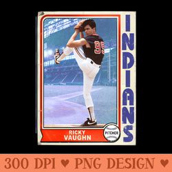ricky 'wild thing' vaughn retro trading card - high quality png files