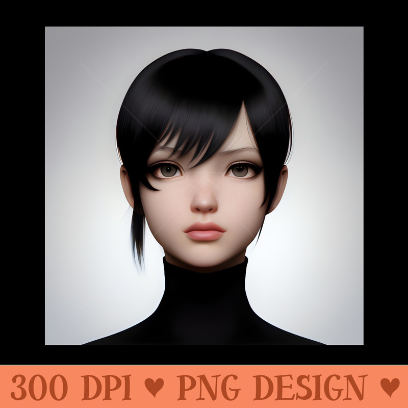 anime girl manga - Sublimation artwork PNG download - Instant Download