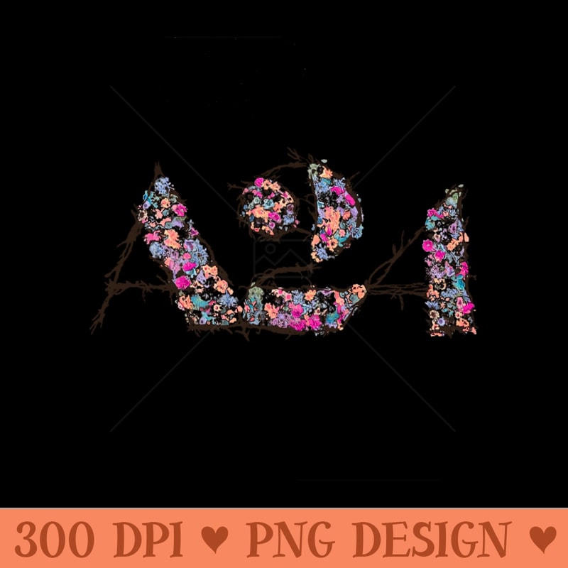 A24 Floral - PNG design assets - Fast download