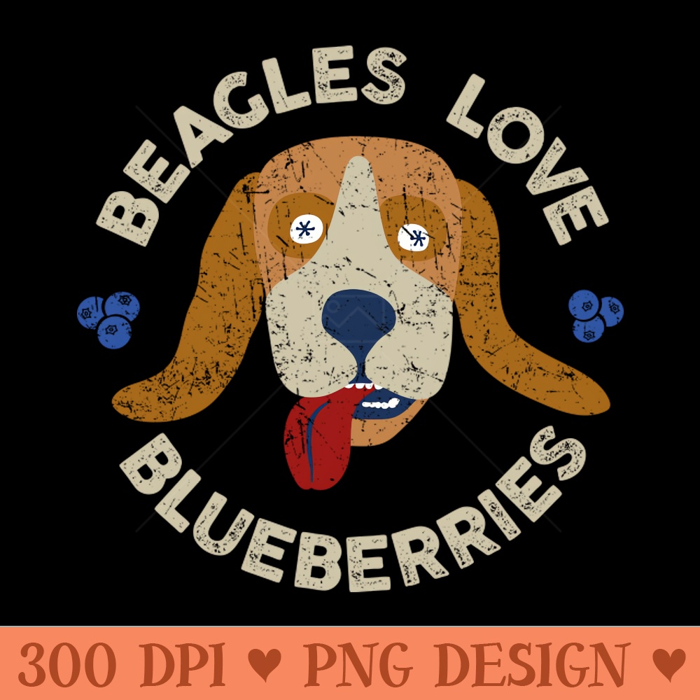 Fantastic Mr Fox Beagles Love Blueberries Weathered Dog Circle - Sublimation designs PNG - Instant Download