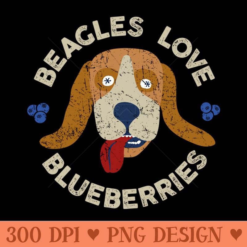 Fantastic Mr Fox Beagles Love Blueberries Weathered Dog Circle - Sublimation designs PNG - Instant Download