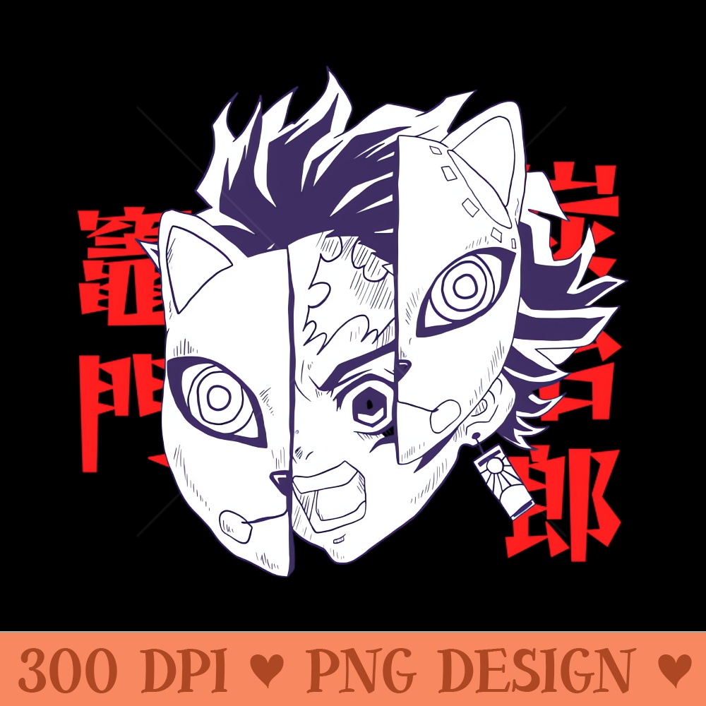 Demon kitsune mask - PNG Art Files - Download immediately