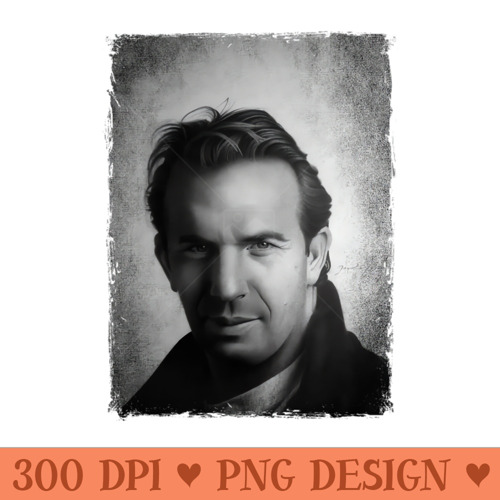 KEVIN COSTNER - Digital PNG Artwork - Instant Download