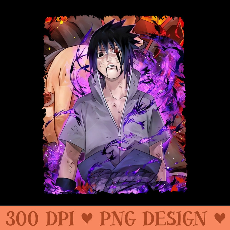SASUKE UCHIHA MERCH VTG - Modern PNG designs - Fast download