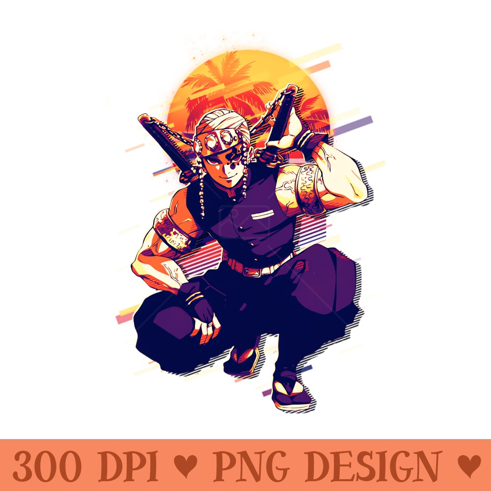 Tengen Uzui Retro Art - Sublimation graphics PNG - Download in an instant