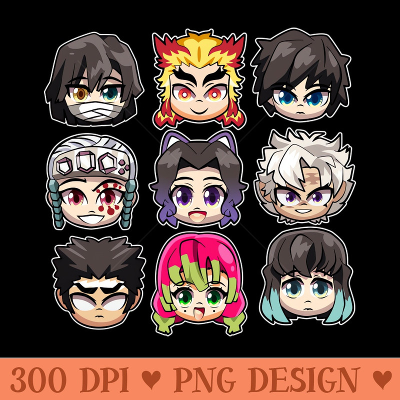 Pilares kimetsu no yaiba - Digital PNG Artwork - Fast download