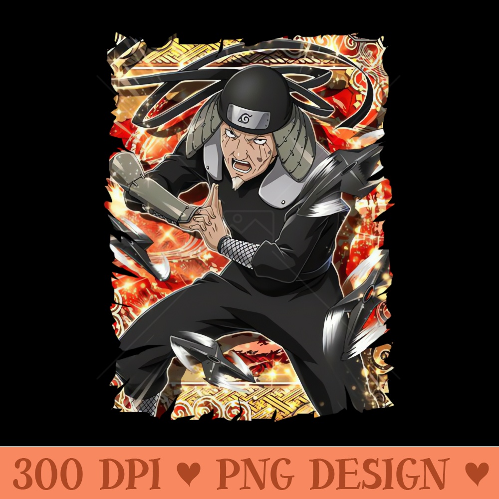 HIRUZEN SARUTOBI ANIME MERCHANDISE - Sublimation artwork PNG download - Instant download
