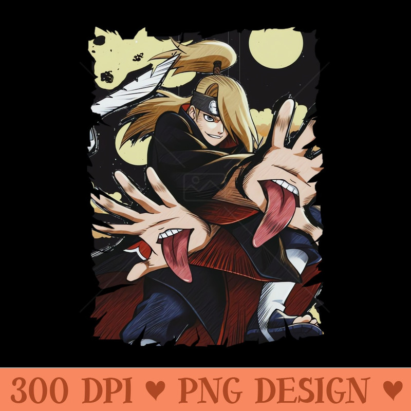 DEIDARA MERCH VTG - Ready To Print PNG Designs - Download right after purchase