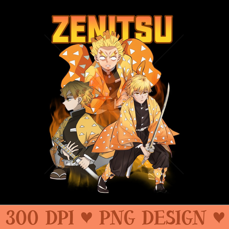 Bootleg Demon Slayer Zenitsu Agatsuma - High Quality PNG Files - Quick download