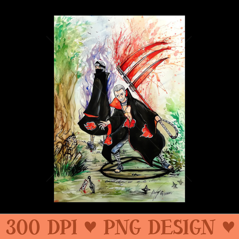 Kakuzu and Hidan - Ready To Print PNG Designs - Download instantly
