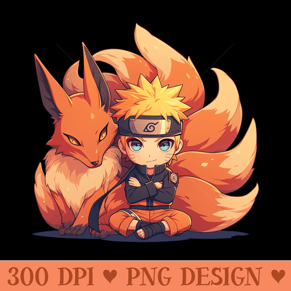 kurama and naruto - PNG design assets - Download instantly