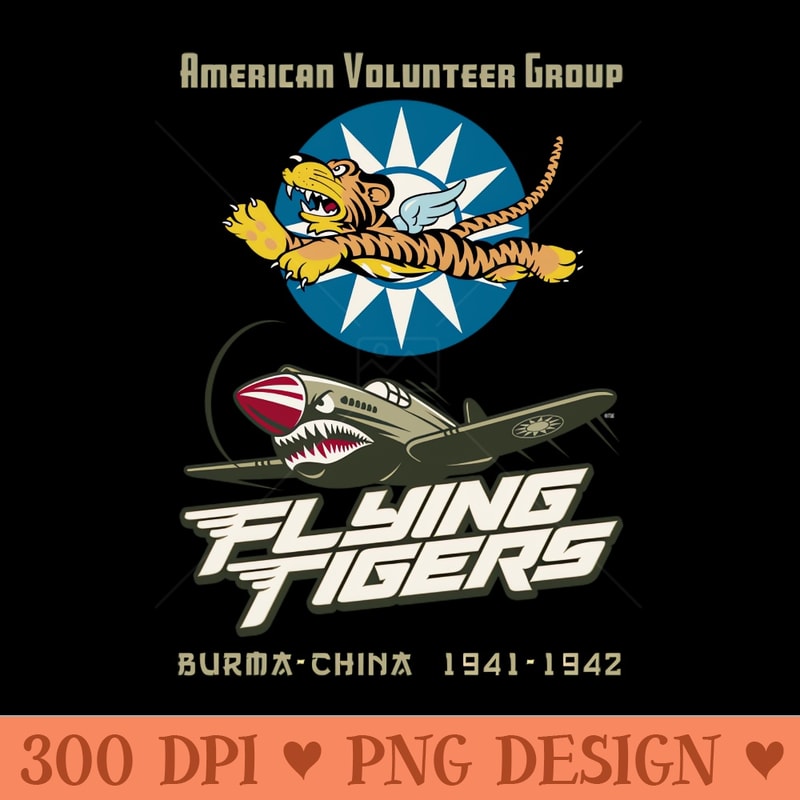 Flying Tigers AVG - High Resolution PNG Designs - Immediate download
