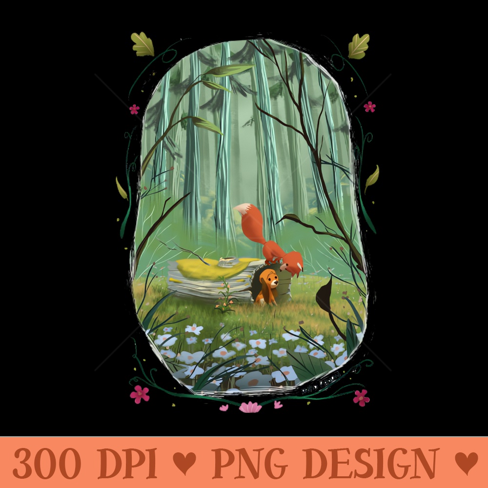 The fox and the hound - High Quality PNG files - Instantaneous download