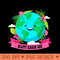 Happy Earth Day Cute Earth With Floral Earth Day - Sublimation designs PNG - Perfect for Creative Projects