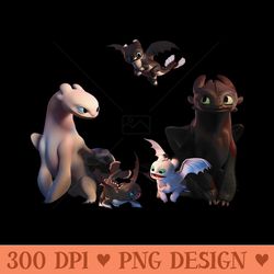 how to train your dragon 3 night fury family - unique sublimation png download