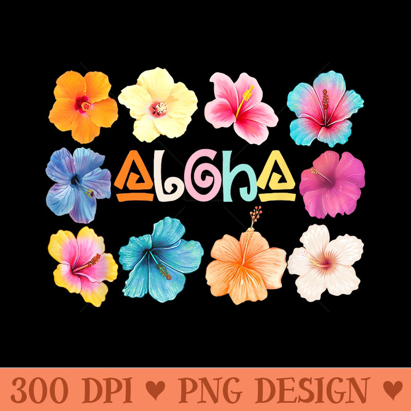 Aloha Hibiscus Flower Hawaii Surfer Beach - Sublimation images PNG download - Bold & Eye-catching