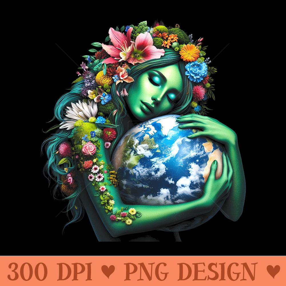 Green Mother Earth Day Gaia Save Our Planet Women Girl - High Quality PNG files - Vibrant and Eye-Catching Typography