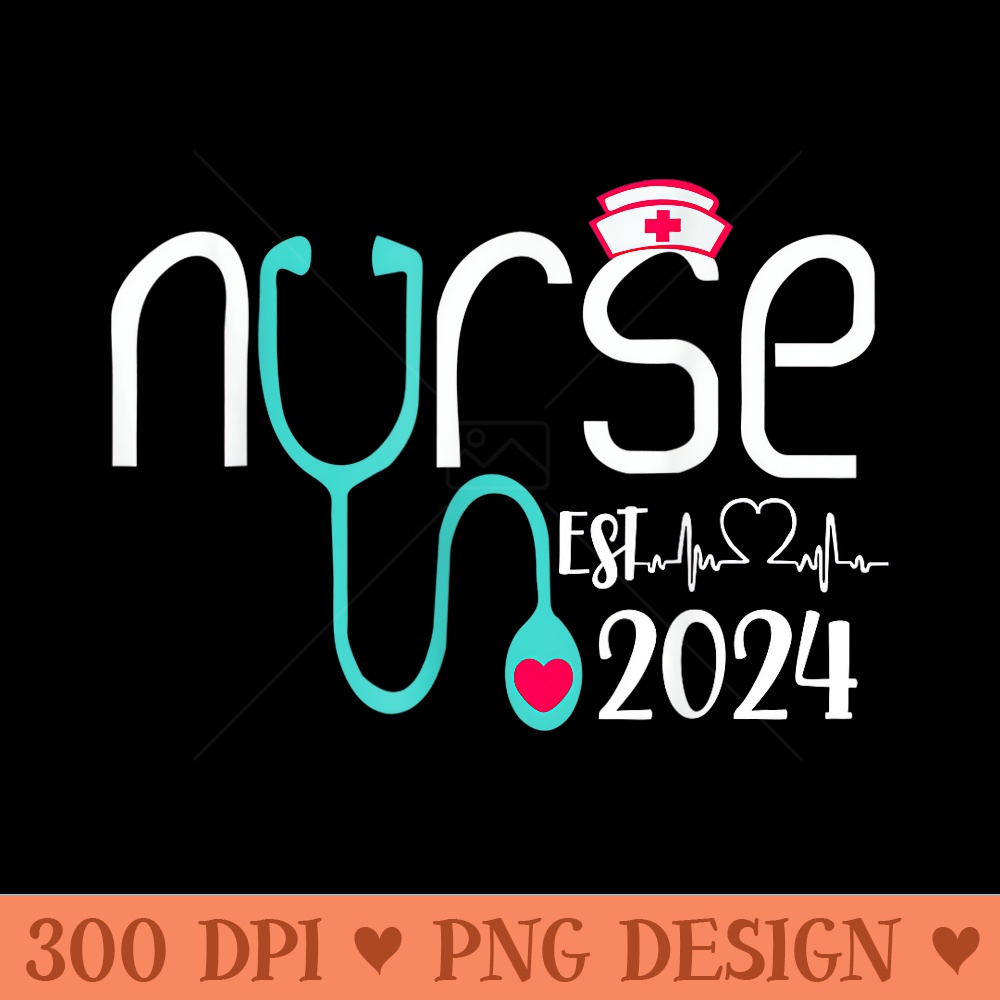 Nurse Est 2024 RN Nursing School Graduation Graduate BSN - Mug Sublimation PNG - Revolutionize Your Designs