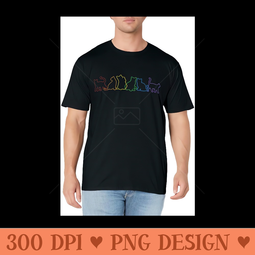 Cat LGBT Rainbow Cat Daddy Cat Mom Cat Lovers Funny Cat - Sublimation templates PNG - Premium Quality PNG Artwork