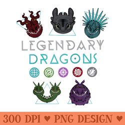 how to train your dragon 3 hidden world legendary dragons raglan baseball - png sublimation