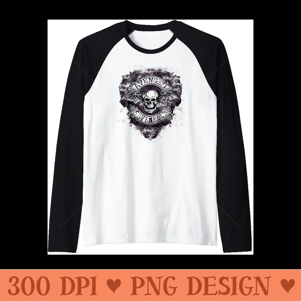 Avenged Sevenfold Bat Flourish Rock Music Band Raglan Baseball - Sublimation images PNG download - Limited Edition And Exclusive Designs