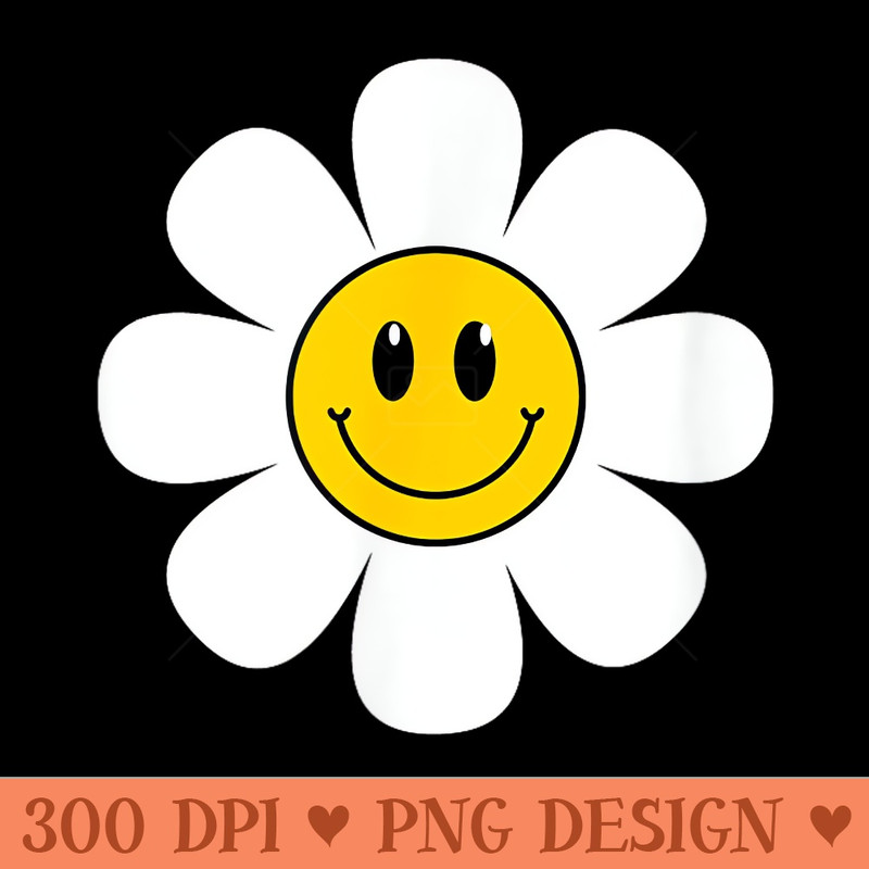 Happy Face Flower - - PNG Graphics Download - Perfect for Sublimation Mastery