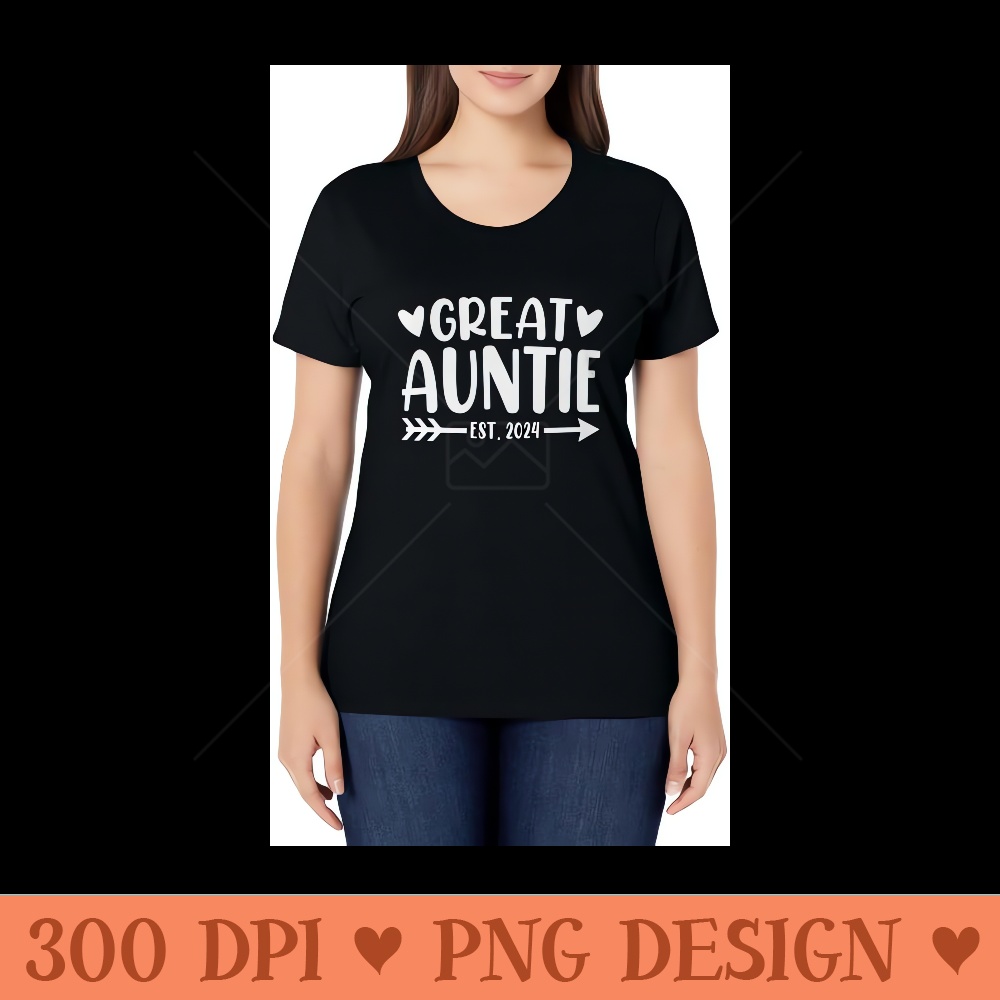 Great Auntie Est 2024 Promoted to Great Auntie - PNG Sublimation - Transform Your Sublimation Creations