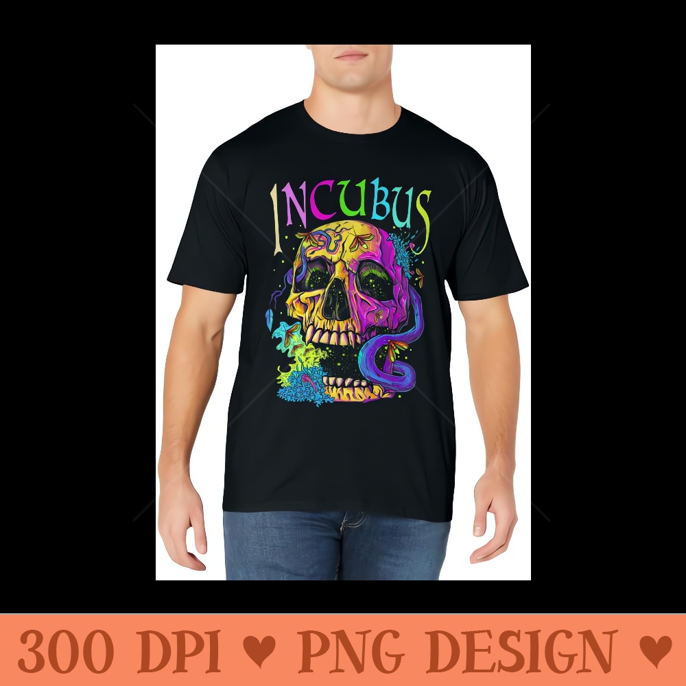 A Crow Left Skull Morning And Flower Incubus View - Ready To Print PNG Designs - Lifetime Access To Purchased Files