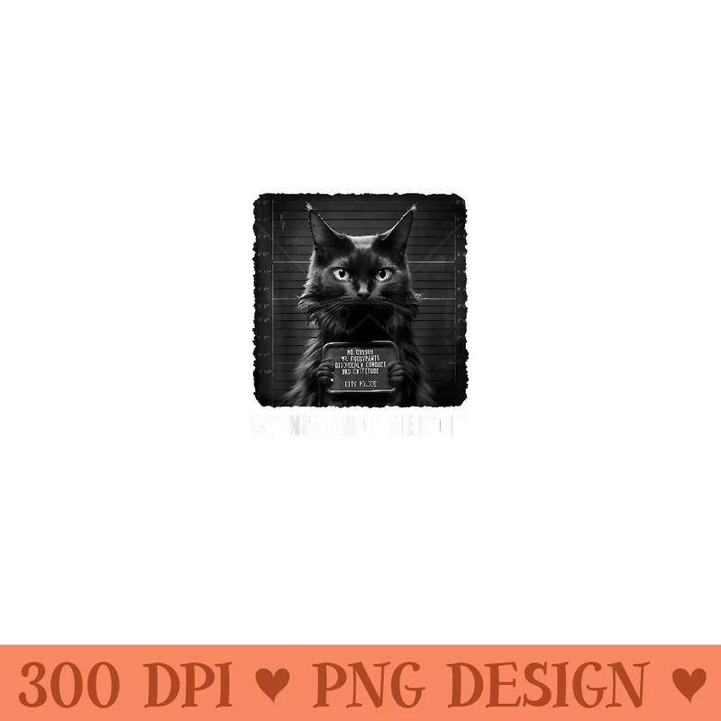 Cat Mugshot - Catnip Made Me Do It - Black Cat - Funny Cat - PNG Clipart Download - Quick And Seamless Download Process