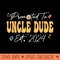 Groovy Promoted to Uncle Dude Est 2024 Fathers Day - Trendy PNG Designs - Defying the Norms