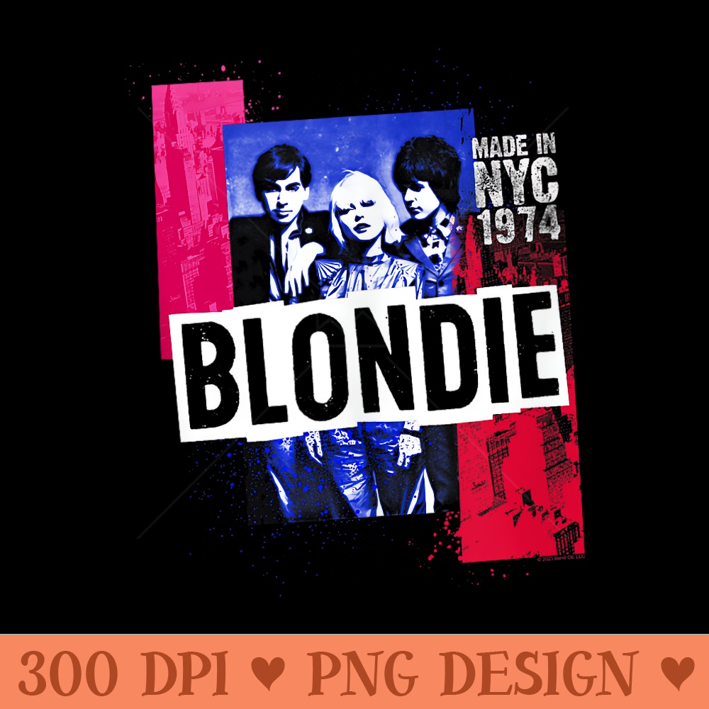 Blondie NYC 1974 Splatter - High Quality PNG files - Instantly Transform Your Sublimation Projects