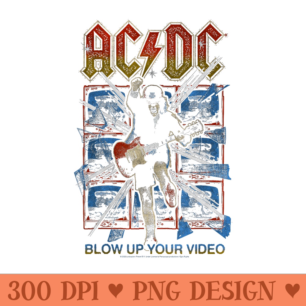ACDC Rock Music Band Blow Up Your Video - Sublimation clipart PNG - Unique And Exclusive Designs