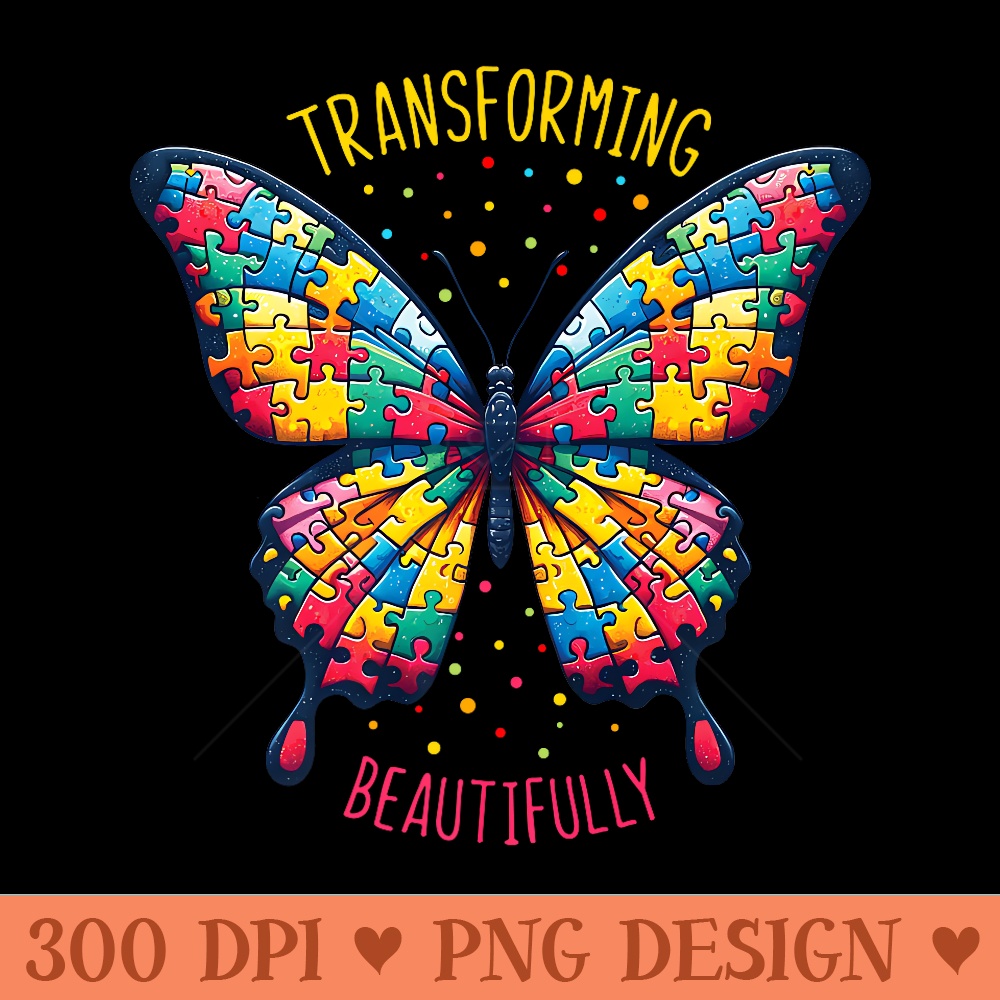 Autism Design For Autism Awareness butterfly For Mom Premium - Sublimation graphics PNG - Perfect for Sublimation Mastery