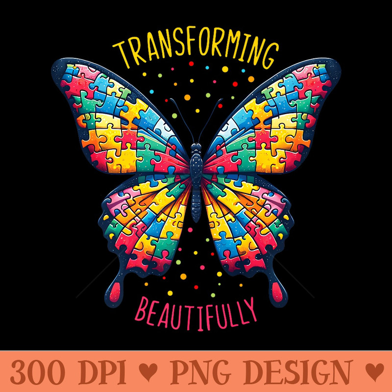 Autism Design For Autism Awareness butterfly For Mom Premium - Sublimation graphics PNG - Perfect for Sublimation Mastery