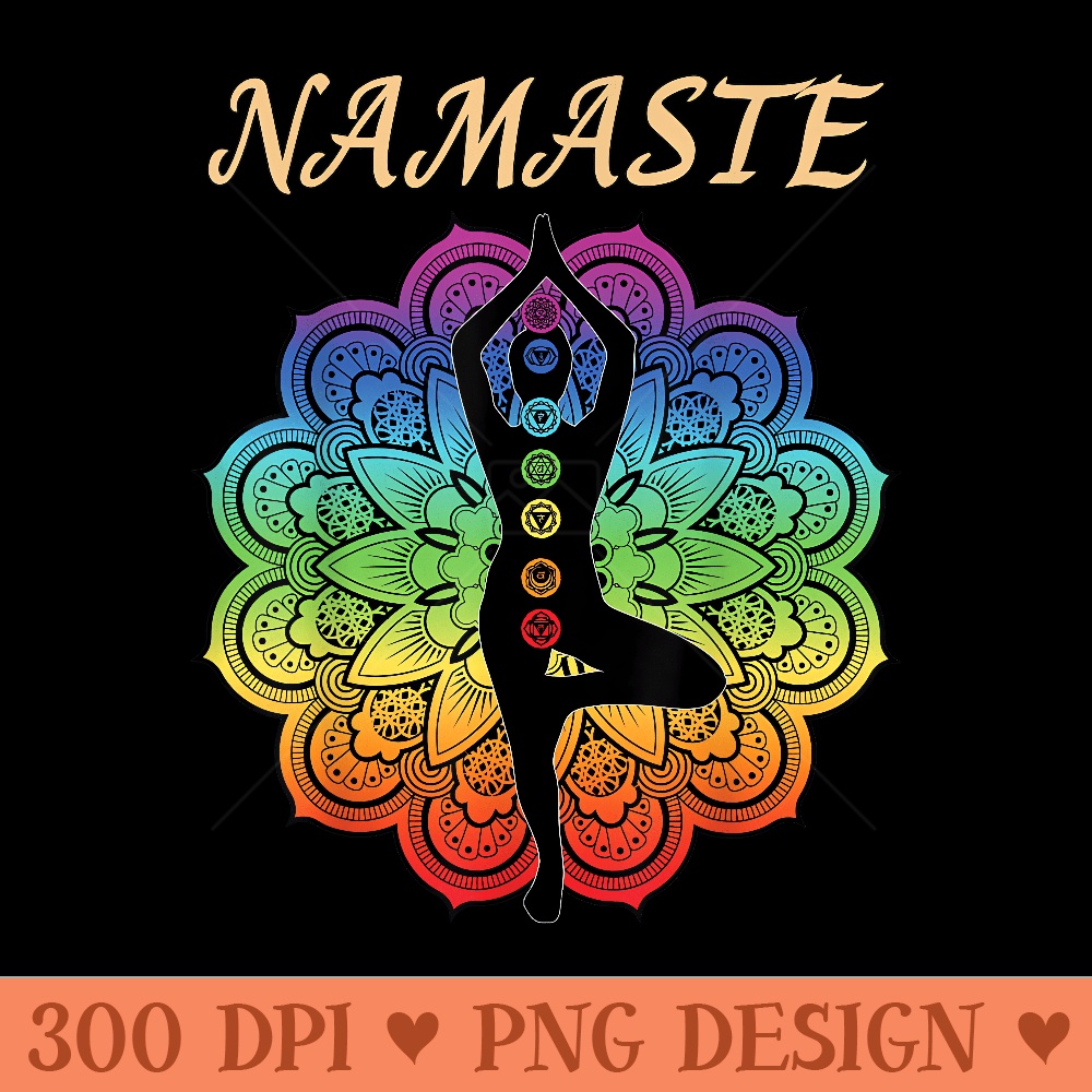 7 Chakra Namaste Reiki Kundalini Yoga - Unique PNG Artwork - Revolutionize Your Designs