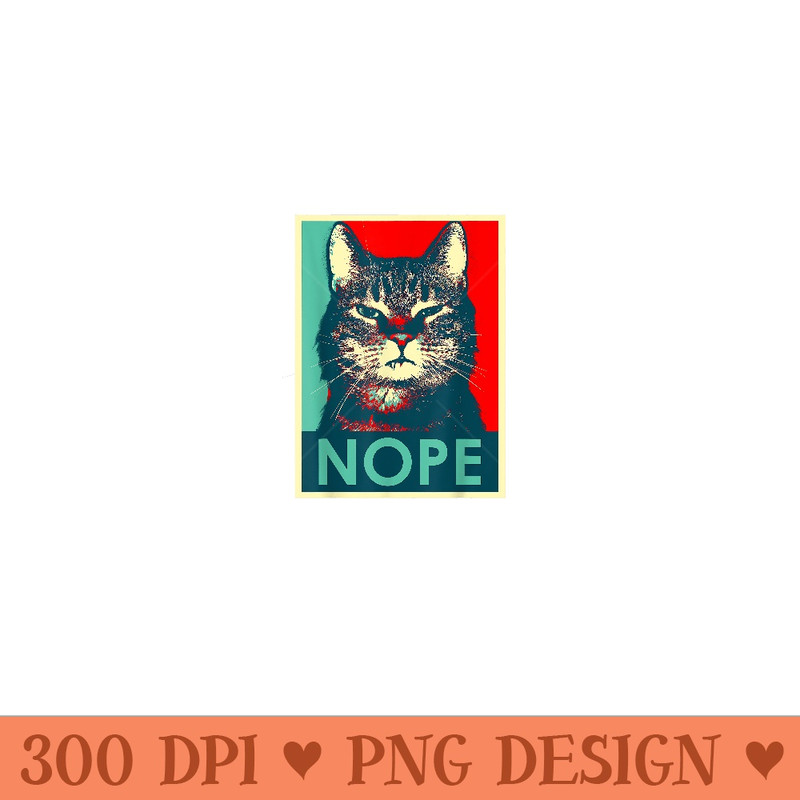 Grumpy, Funny & Cute Nope Cat Tshirt - PNG design downloads - High Resolution And Print Ready Designs